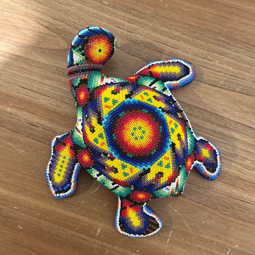 Huichol Art Beaded Turtle